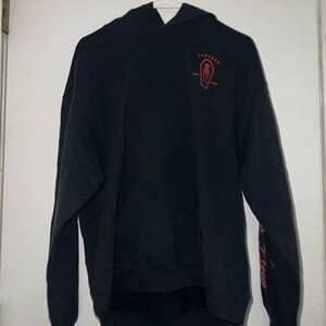 Black Hoodie with Red Accents